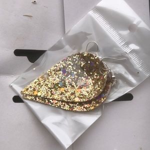 Gold glitter earrings